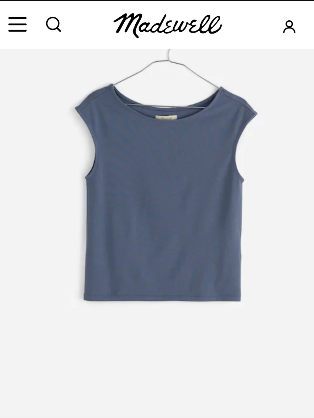 Madewell Scoopneck Cap-Sleeve Tee, size medium